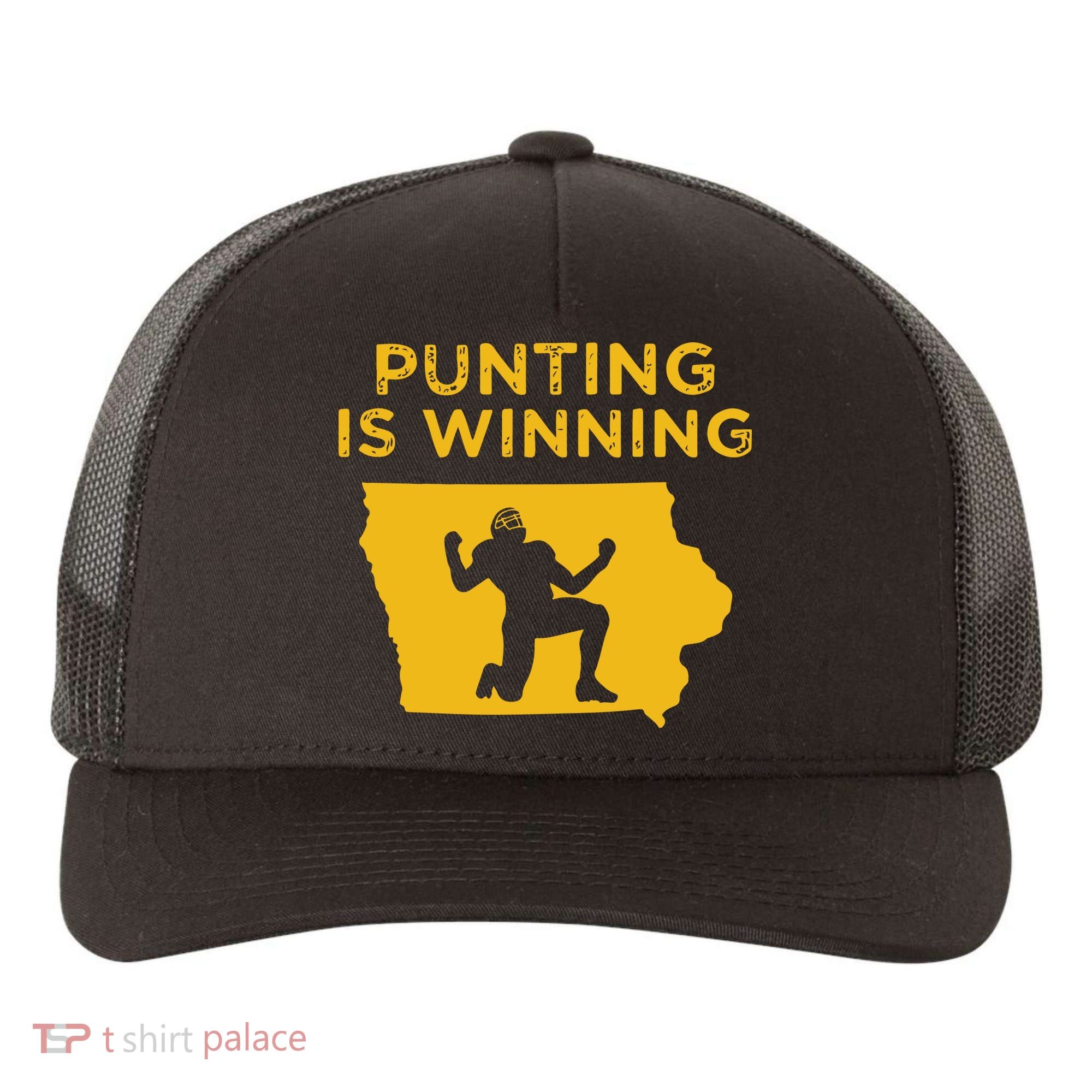 Punting Is Winning Iowa I Cheer For The Punter Yupoong Adult 5-Panel Trucker Hat