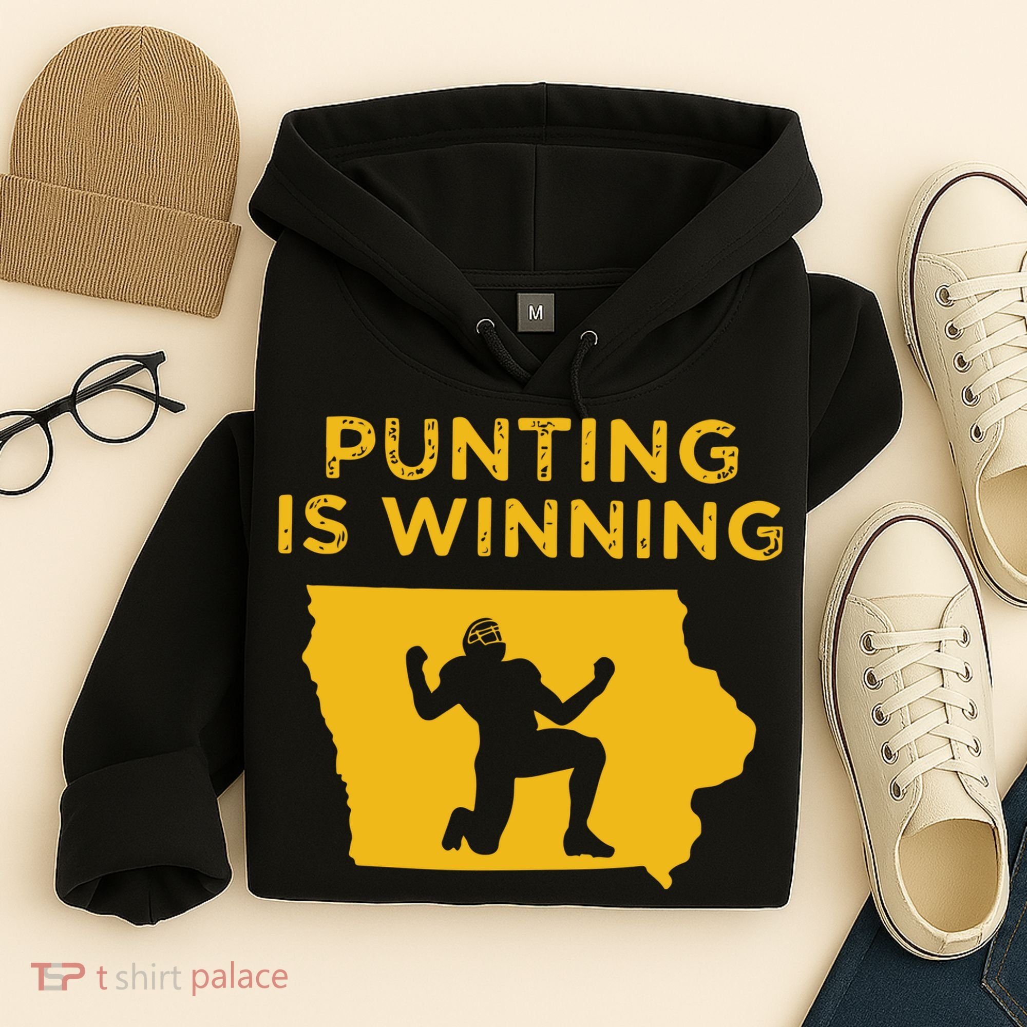 Punting Is Winning Iowa I Cheer For The Punter Hoodie