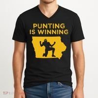 Punting Is Winning Iowa I Cheer For The Punter V-Neck T-Shirt thumb 2