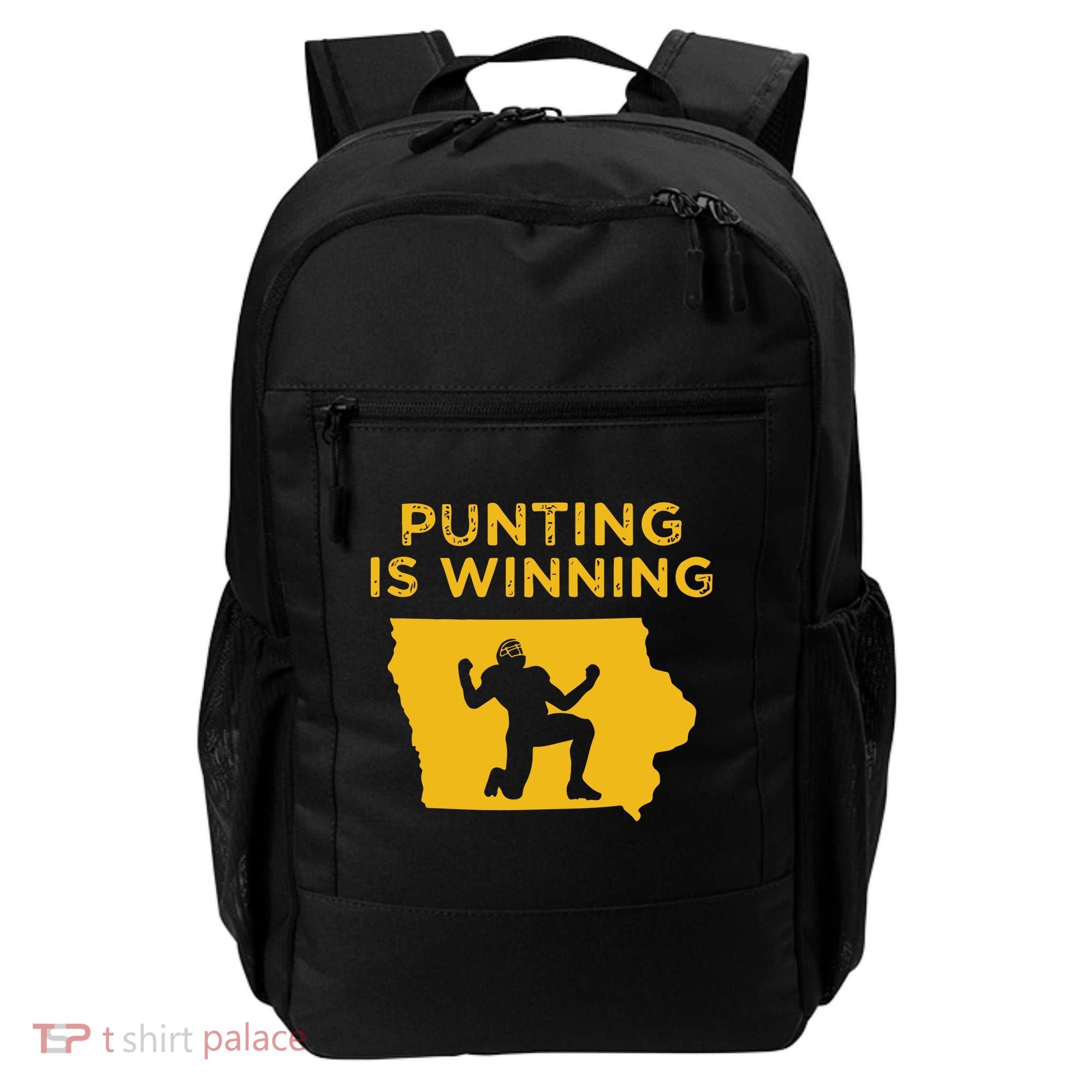 Punting Is Winning Iowa I Cheer For The Punter Backpack