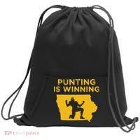 Punting Is Winning Iowa I Cheer For The Punter Sweatshirt Cinch Pack Bag thumb 0