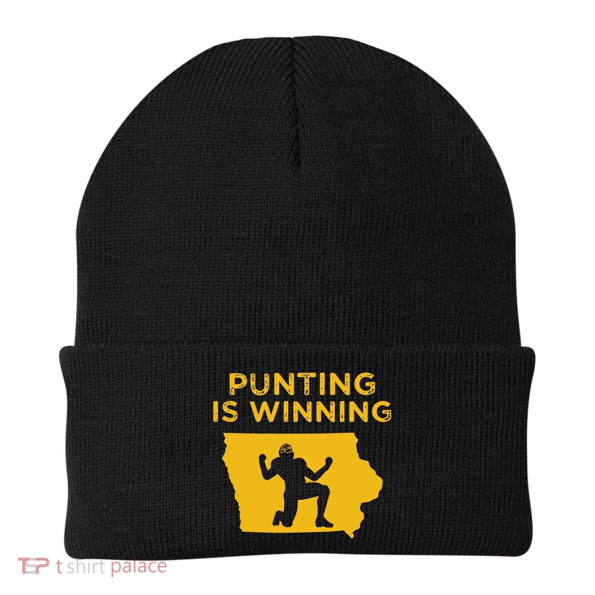 Punting Is Winning Iowa I Cheer For The Punter Beanie