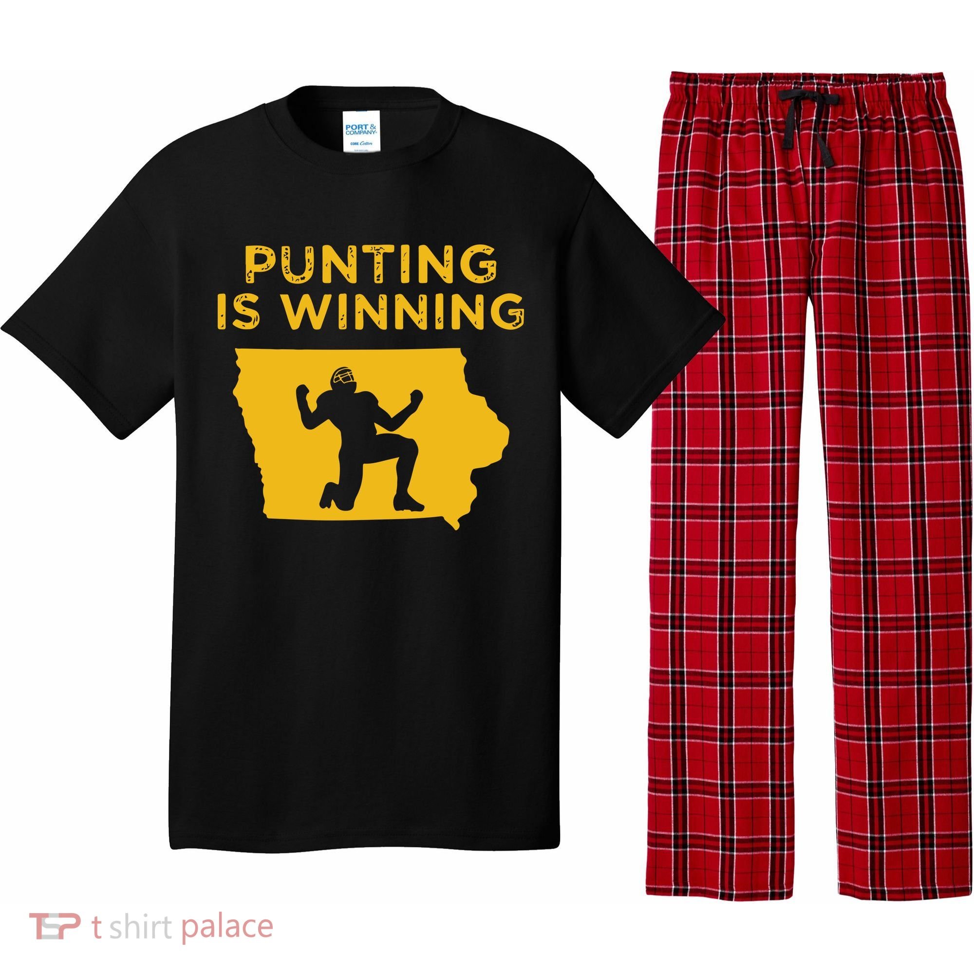 Punting Is Winning Iowa I Cheer For The Punter Pajama Set