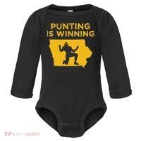 Punting Is Winning Iowa I Cheer For The Punter Baby Long Sleeve Bodysuit thumb 0