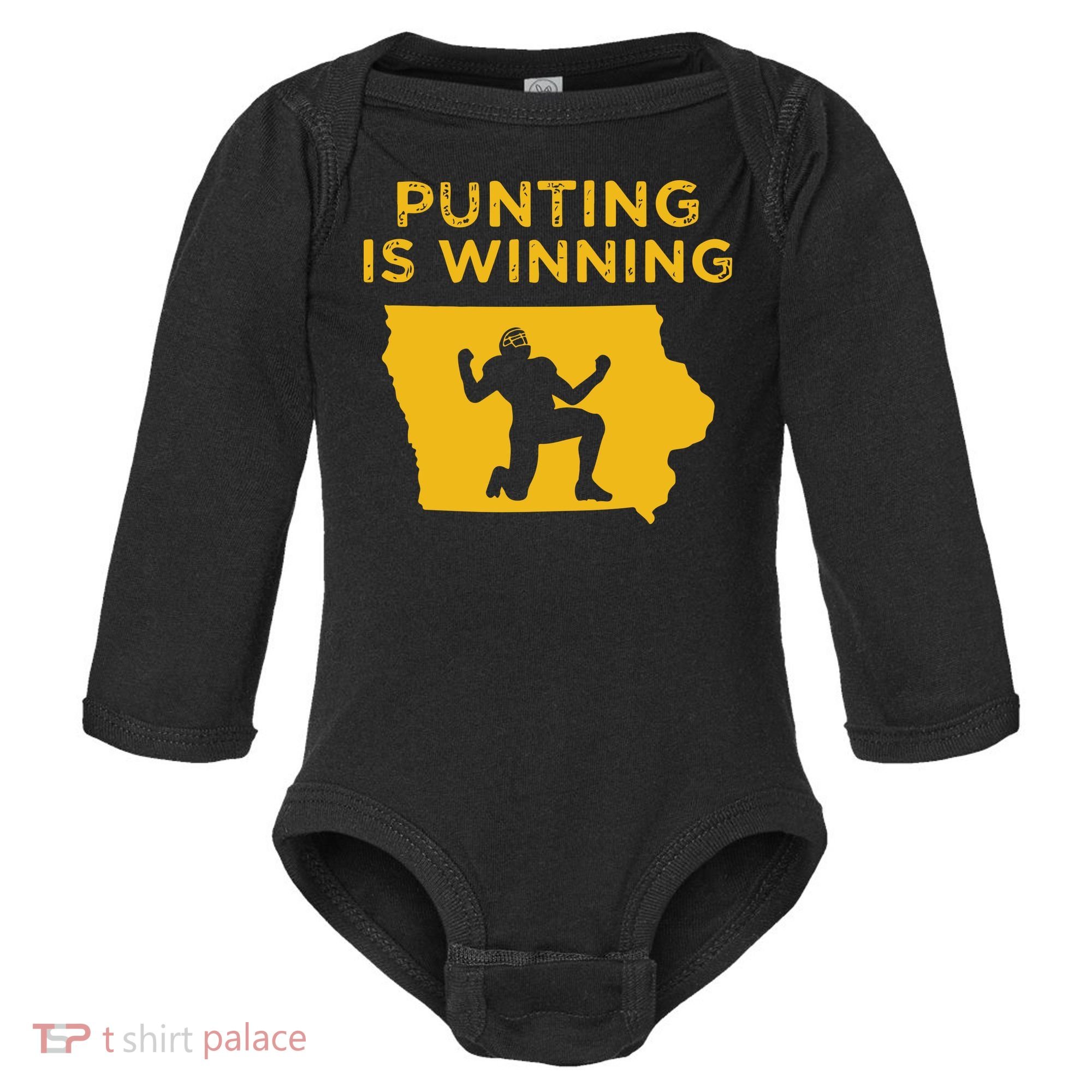 Punting Is Winning Iowa I Cheer For The Punter Baby Long Sleeve Bodysuit