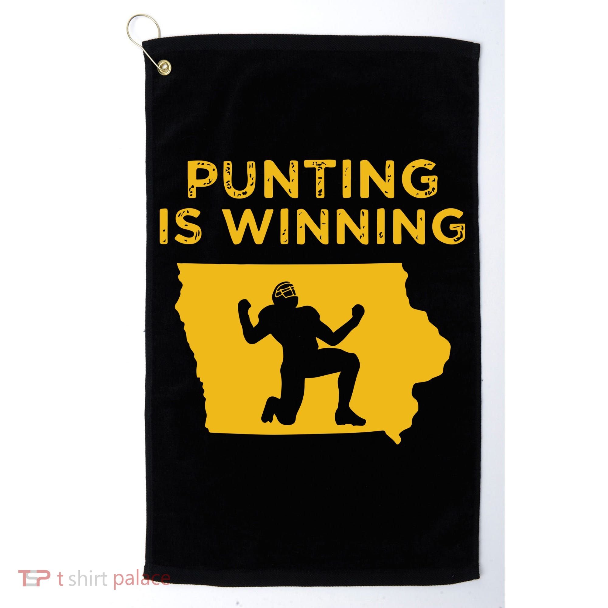 Punting Is Winning Iowa I Cheer For The Punter Golf Towel
