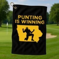 Punting Is Winning Iowa I Cheer For The Punter Golf Towel thumb 1