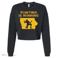 Punting Is Winning Iowa I Cheer For The Punter Cropped Pullover Crew thumb 0