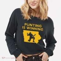 Punting Is Winning Iowa I Cheer For The Punter Cropped Pullover Crew thumb 2