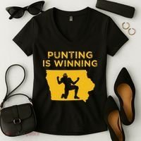Punting Is Winning Iowa I Cheer For The Punter Women's V-Neck T-Shirt thumb 2