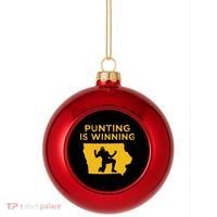 Punting Is Winning Iowa I Cheer For The Punter Plastic Christmas Ball Ornament thumb 0