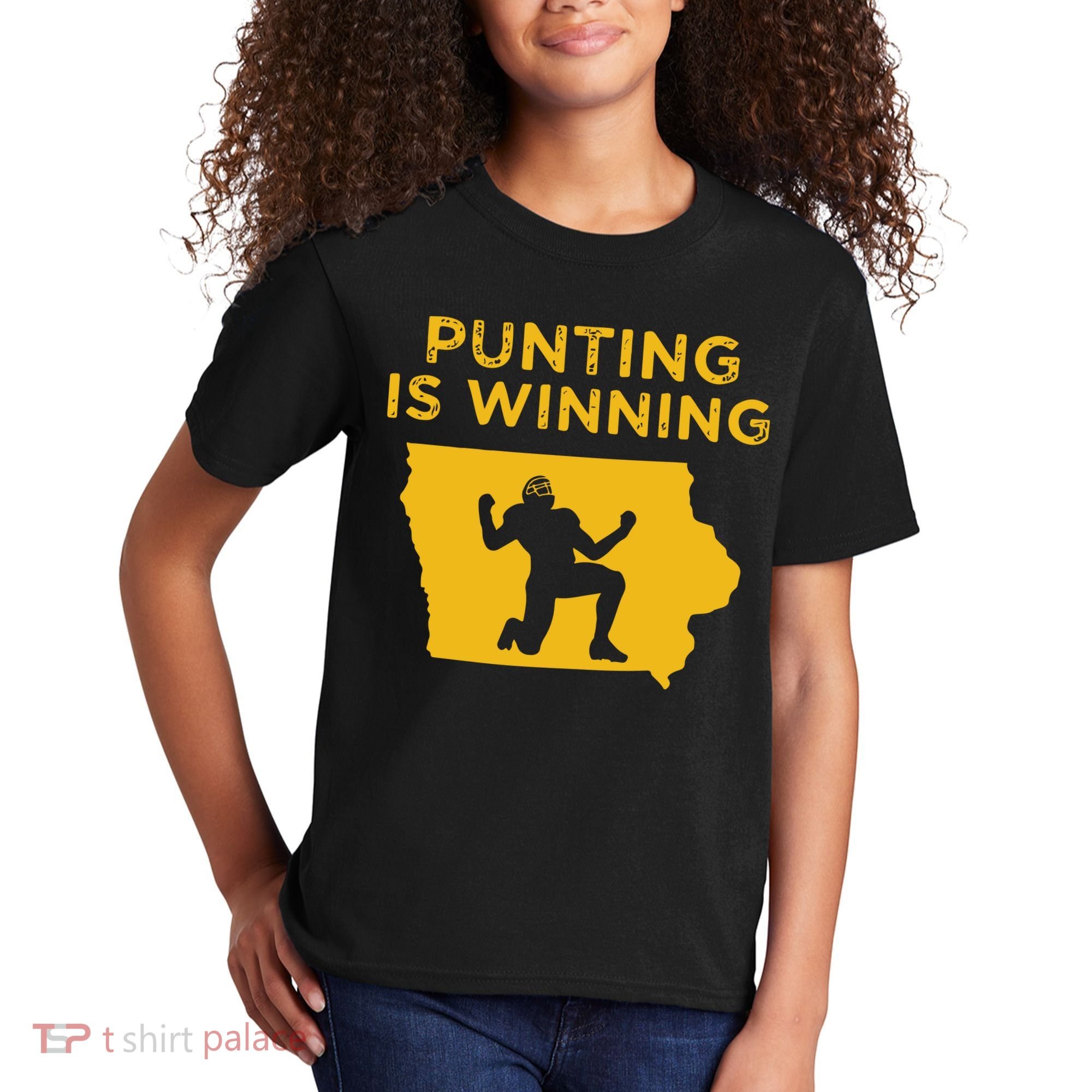Punting Is Winning Iowa I Cheer For The Punter Kids T-Shirt