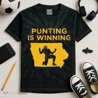 Punting Is Winning Iowa I Cheer For The Punter Kids Tie-Dye T-Shirt thumb 2