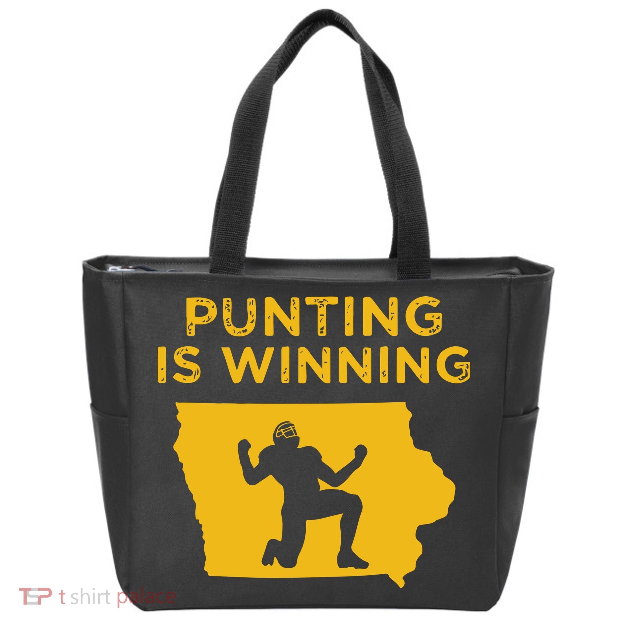 Punting Is Winning Iowa I Cheer For The Punter Tote Bag