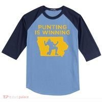Punting Is Winning Iowa I Cheer For The Punter Raglan Baseball Sleeve Shirt thumb 0