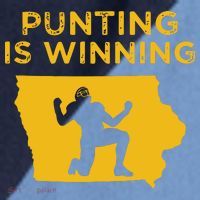 Punting Is Winning Iowa I Cheer For The Punter Raglan Baseball Sleeve Shirt thumb 2