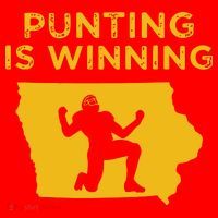 Punting Is Winning Iowa I Cheer For The Punter Santa Hat thumb 1