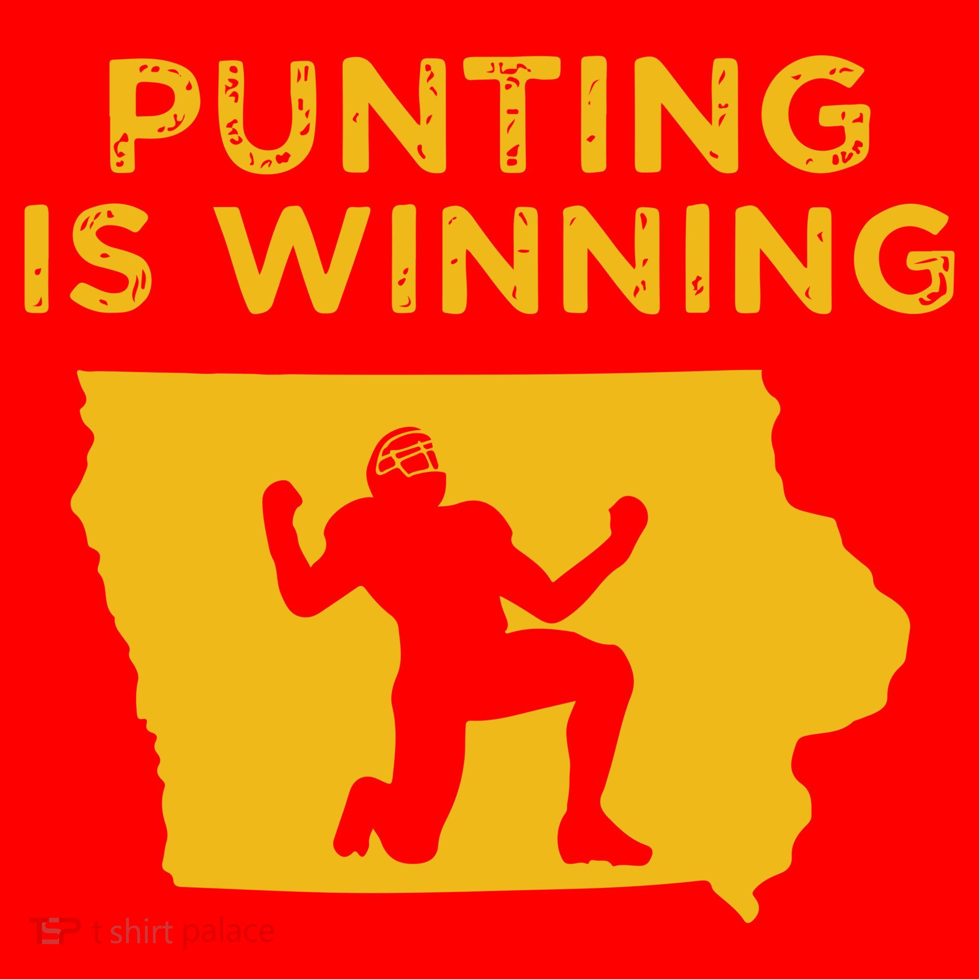 Punting Is Winning Iowa I Cheer For The Punter Santa Hat
