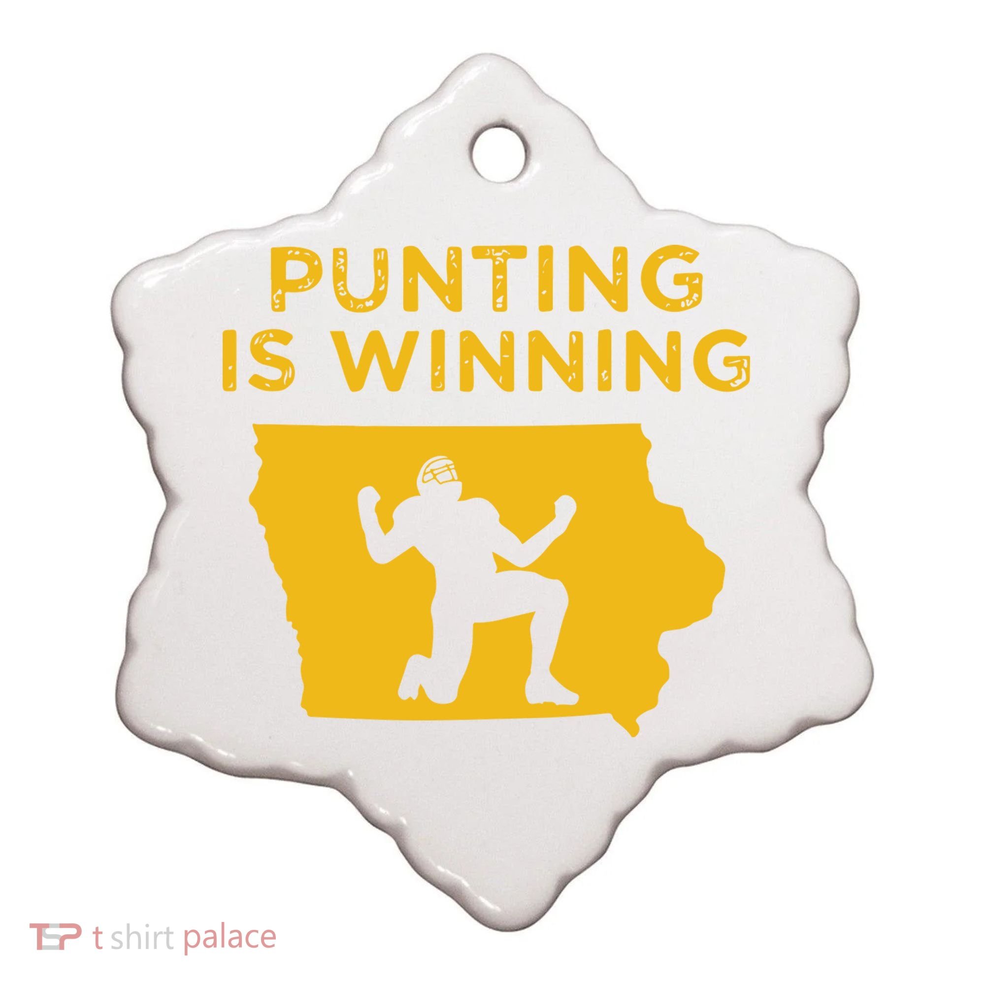 Punting Is Winning Iowa I Cheer For The Punter Ceramic Ornament
