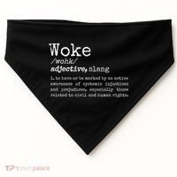 Politically Informed Woke Meaning Dictionary Definition Woke USA-Made Doggie Bandana thumb 0