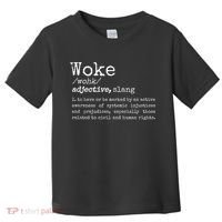 Politically Informed Woke Meaning Dictionary Definition Woke Toddler T-Shirt thumb 0