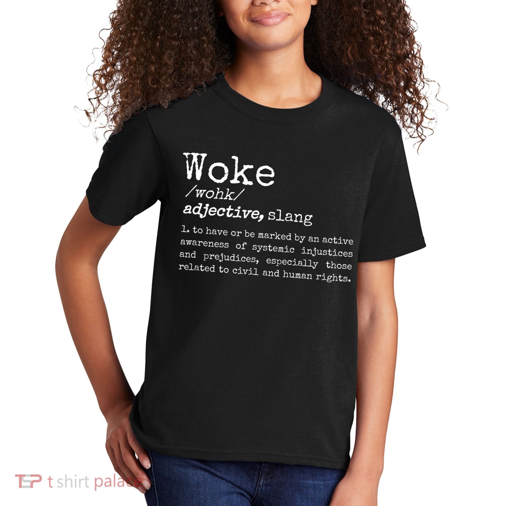 Politically Informed Woke Meaning Dictionary Definition Woke Kids T-Shirt