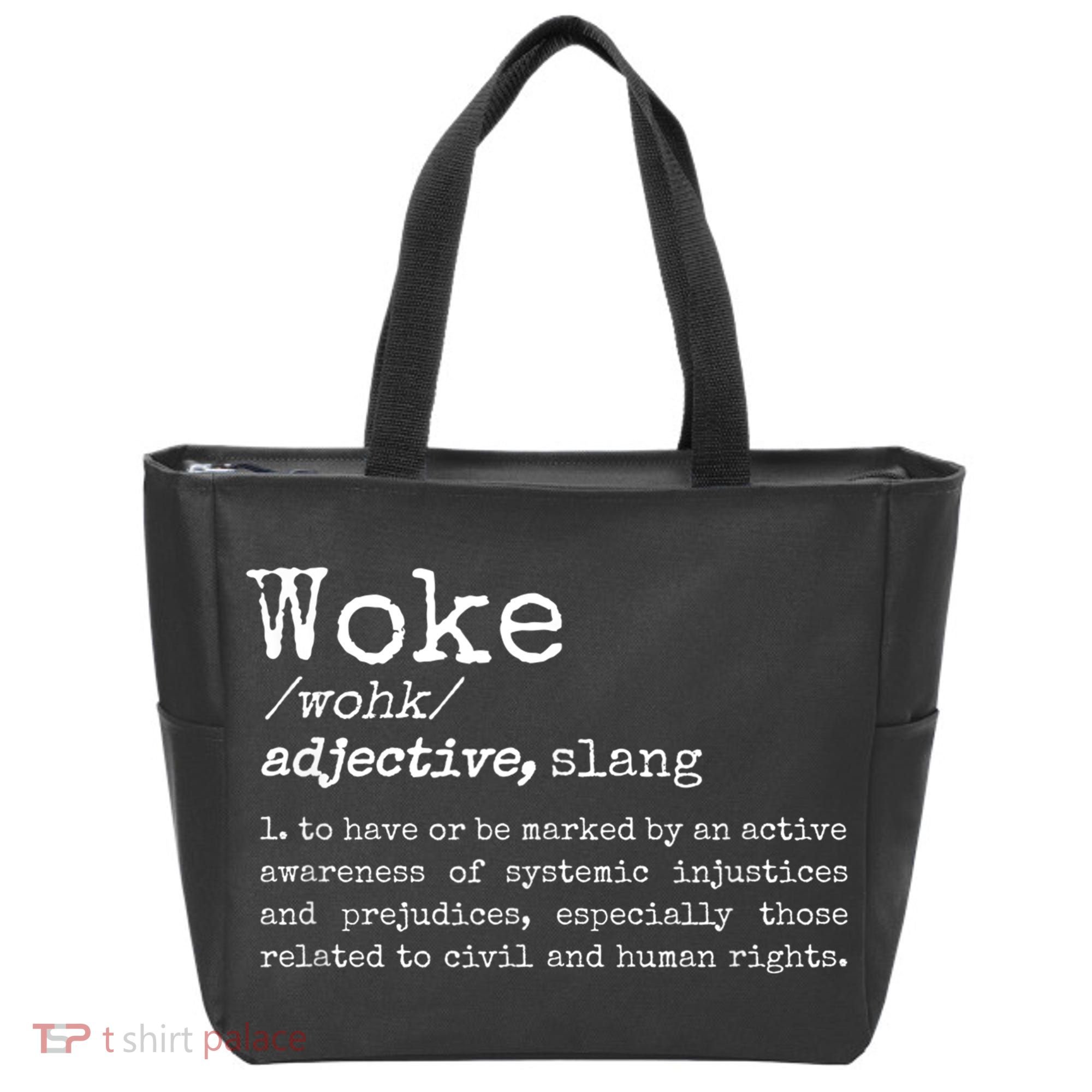 Politically Informed Woke Meaning Dictionary Definition Woke Tote Bag