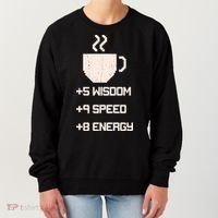 Pixel Coffee Power Up Wisdom Speed Energy Women's Sweatshirt thumb 0