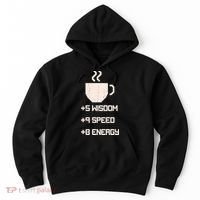 Pixel Coffee Power Up Wisdom Speed Energy Hoodie thumb 0