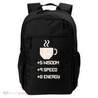 Pixel Coffee Power Up Wisdom Speed Energy Backpack thumb 0