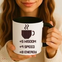 Pixel Coffee Power Up Wisdom Speed Energy Coffee Mug thumb 3
