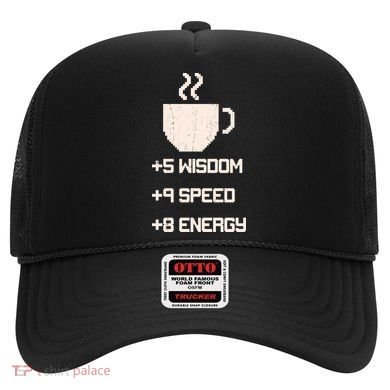 Pixel Coffee Power Up Wisdom Speed Energy Hat