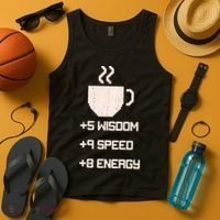 Pixel Coffee Power Up Wisdom Speed Energy Tank Top thumb 4