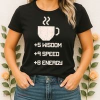Pixel Coffee Power Up Wisdom Speed Energy Women's T-Shirt thumb 2