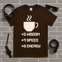Pixel Coffee Power Up Wisdom Speed Energy T-Shirt thumb 5