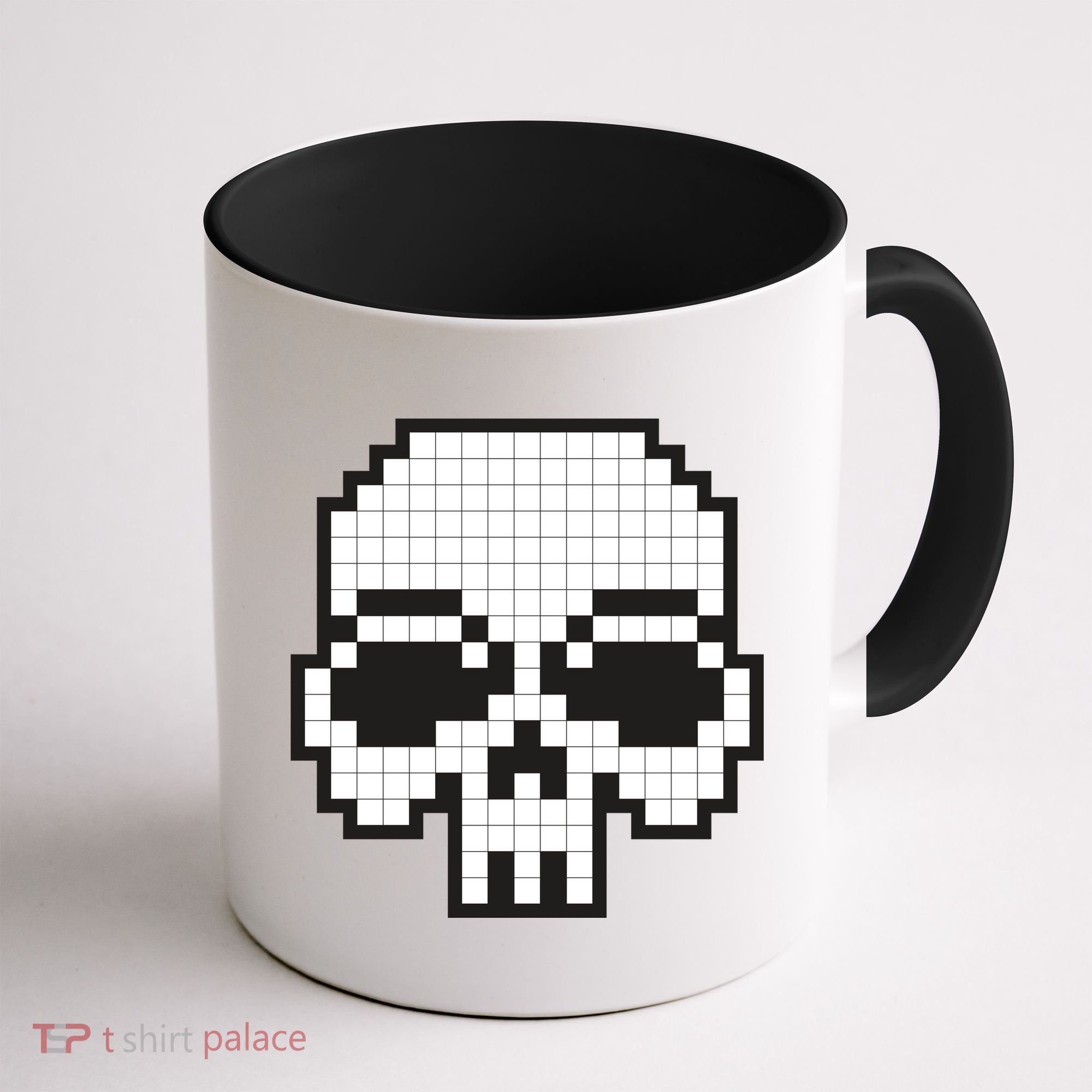 Pixel Video Game Death Skull Coffee Mug