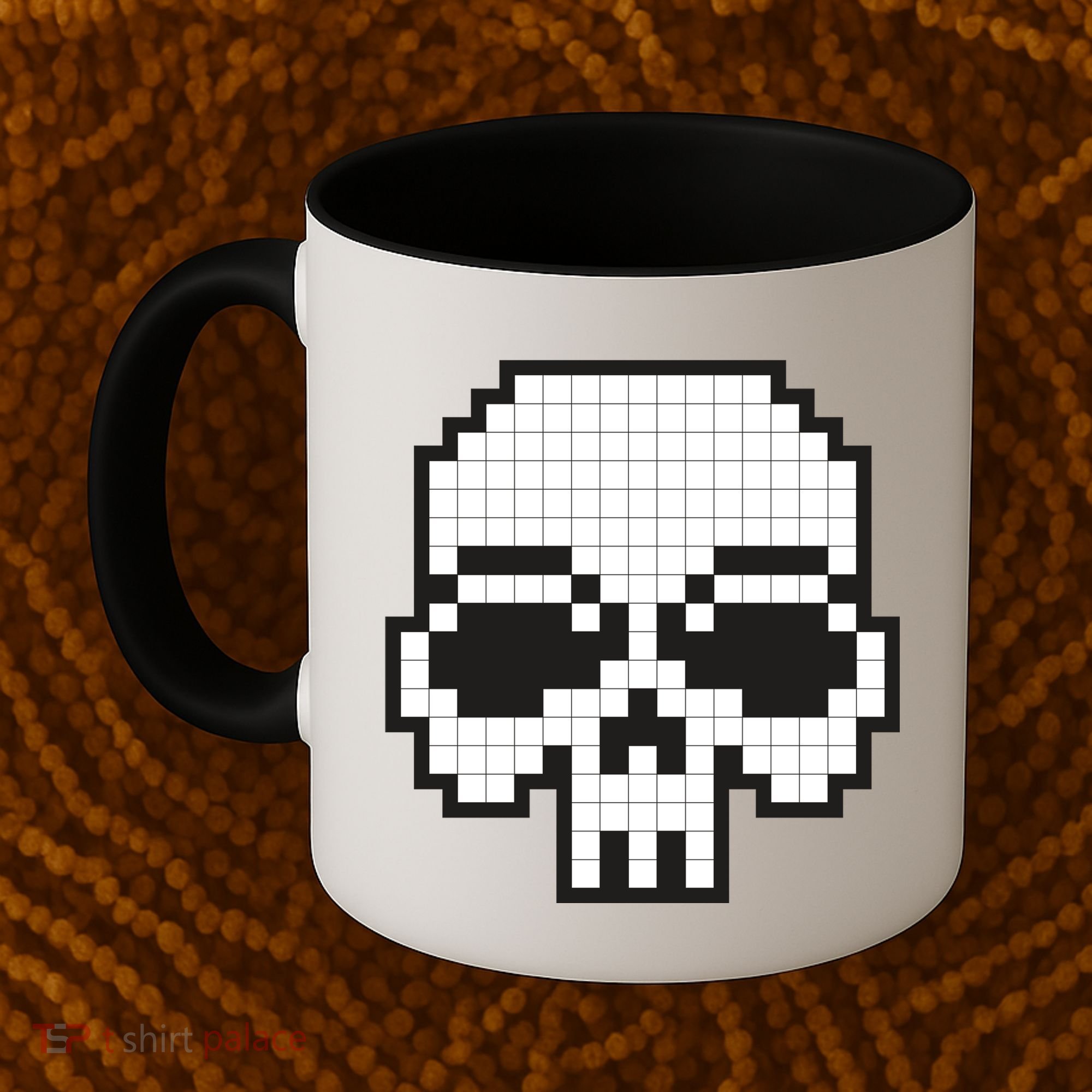 Pixel Video Game Death Skull Coffee Mug