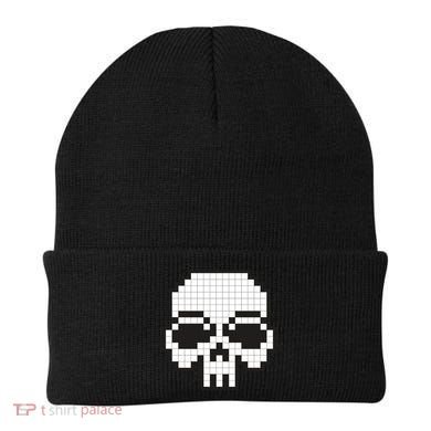 Pixel Video Game Death Skull Beanie