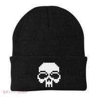 Pixel Video Game Death Skull Beanie thumb 0