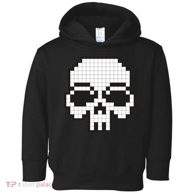 Pixel Video Game Death Skull Toddler Hoodie