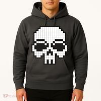 Pixel Video Game Death Skull Hoodie thumb 2