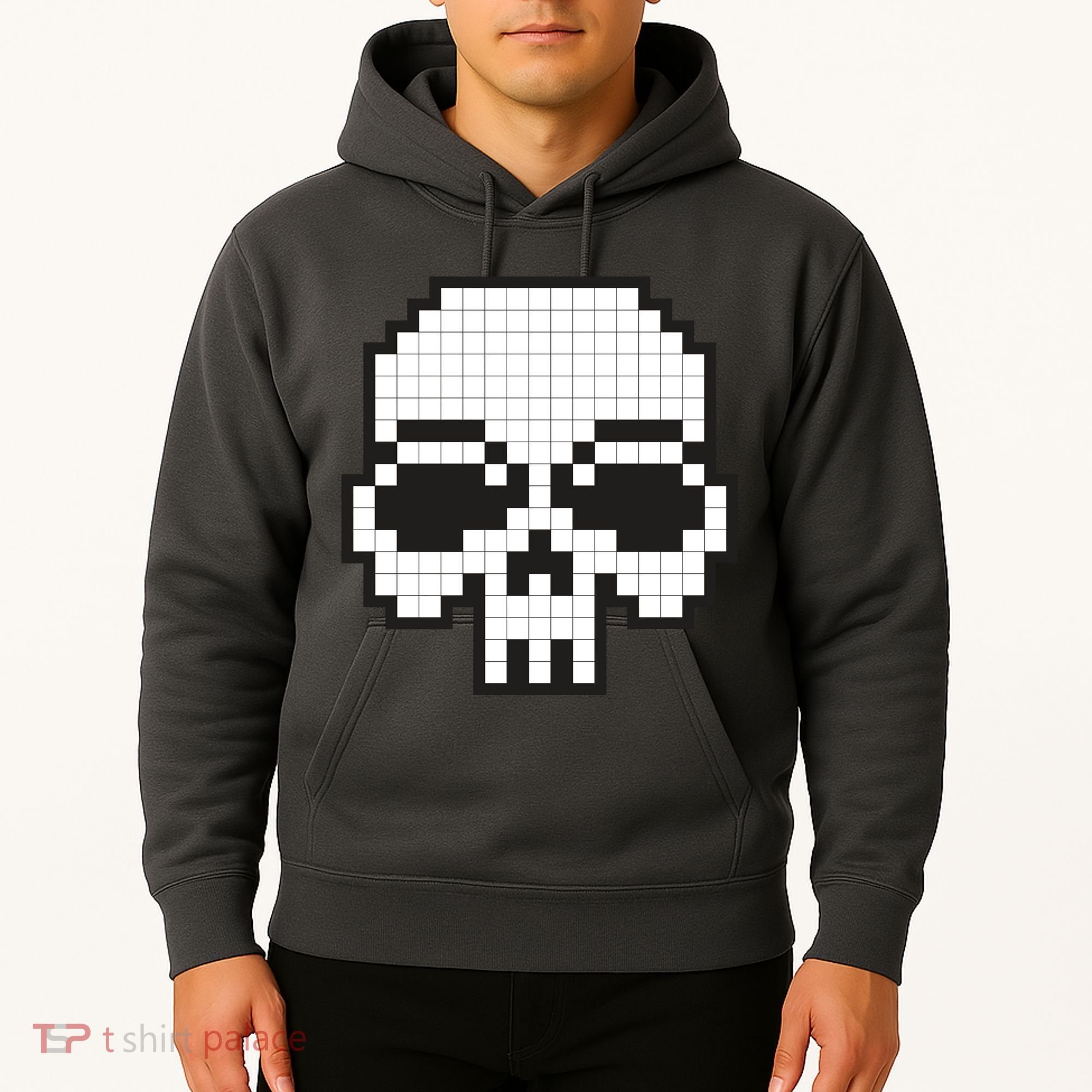 Pixel Video Game Death Skull Hoodie