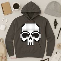 Pixel Video Game Death Skull Hoodie thumb 3