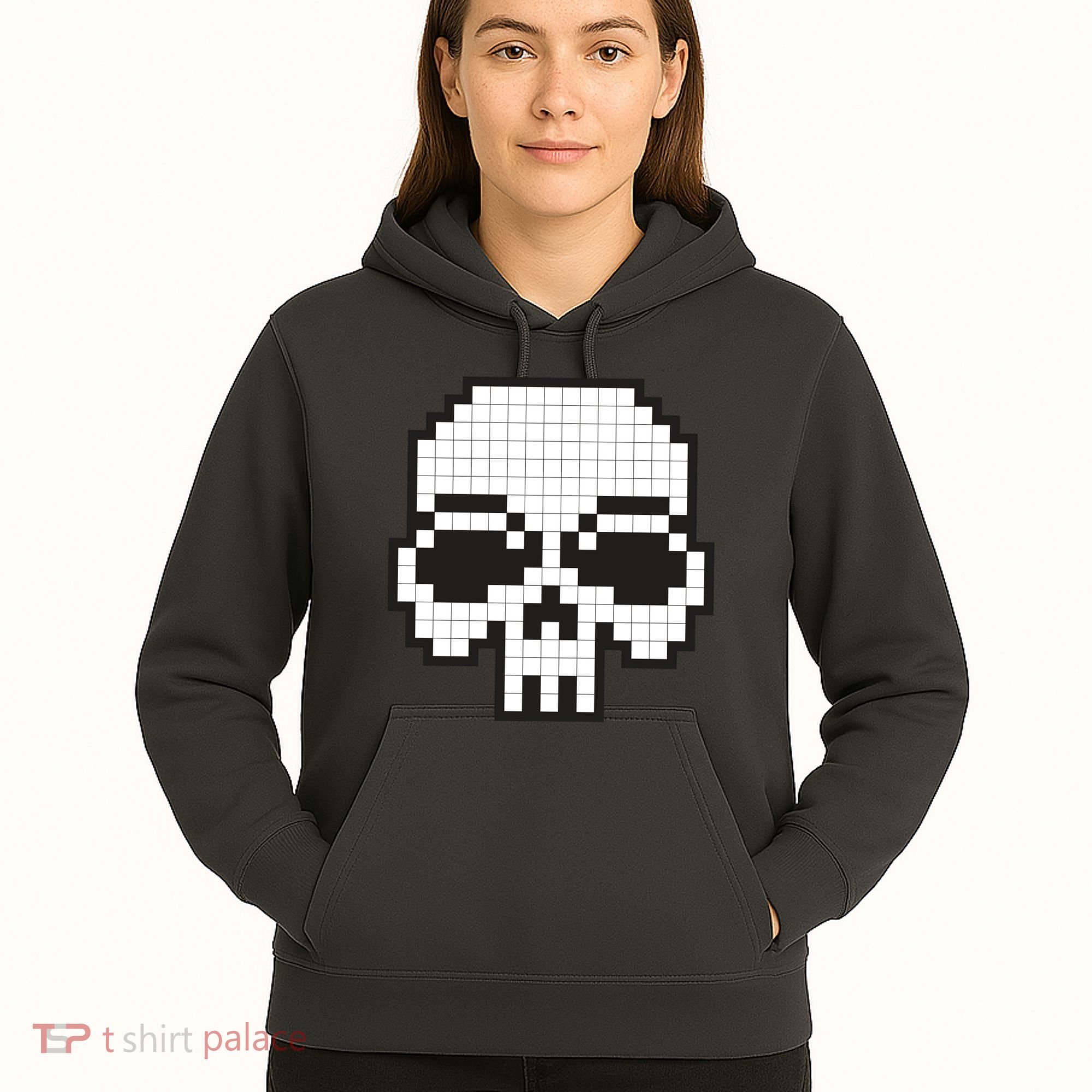 Pixel Video Game Death Skull Hoodie