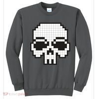 Pixel Video Game Death Skull Sweatshirt thumb 0