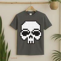 Pixel Video Game Death Skull T-Shirt thumb 2