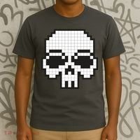 Pixel Video Game Death Skull T-Shirt thumb 3