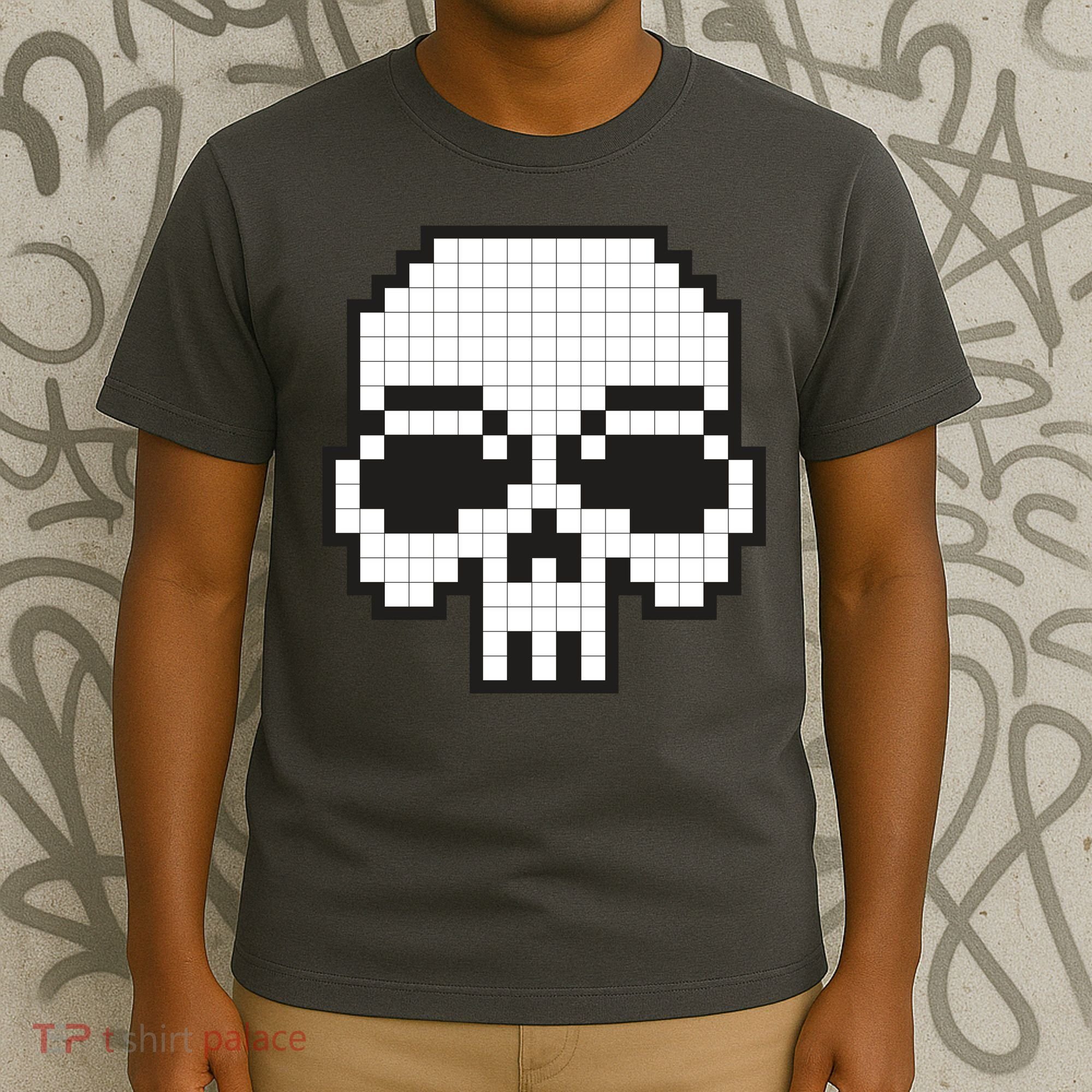Pixel Video Game Death Skull T-Shirt