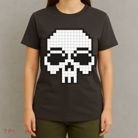 Pixel Video Game Death Skull T-Shirt thumb 4
