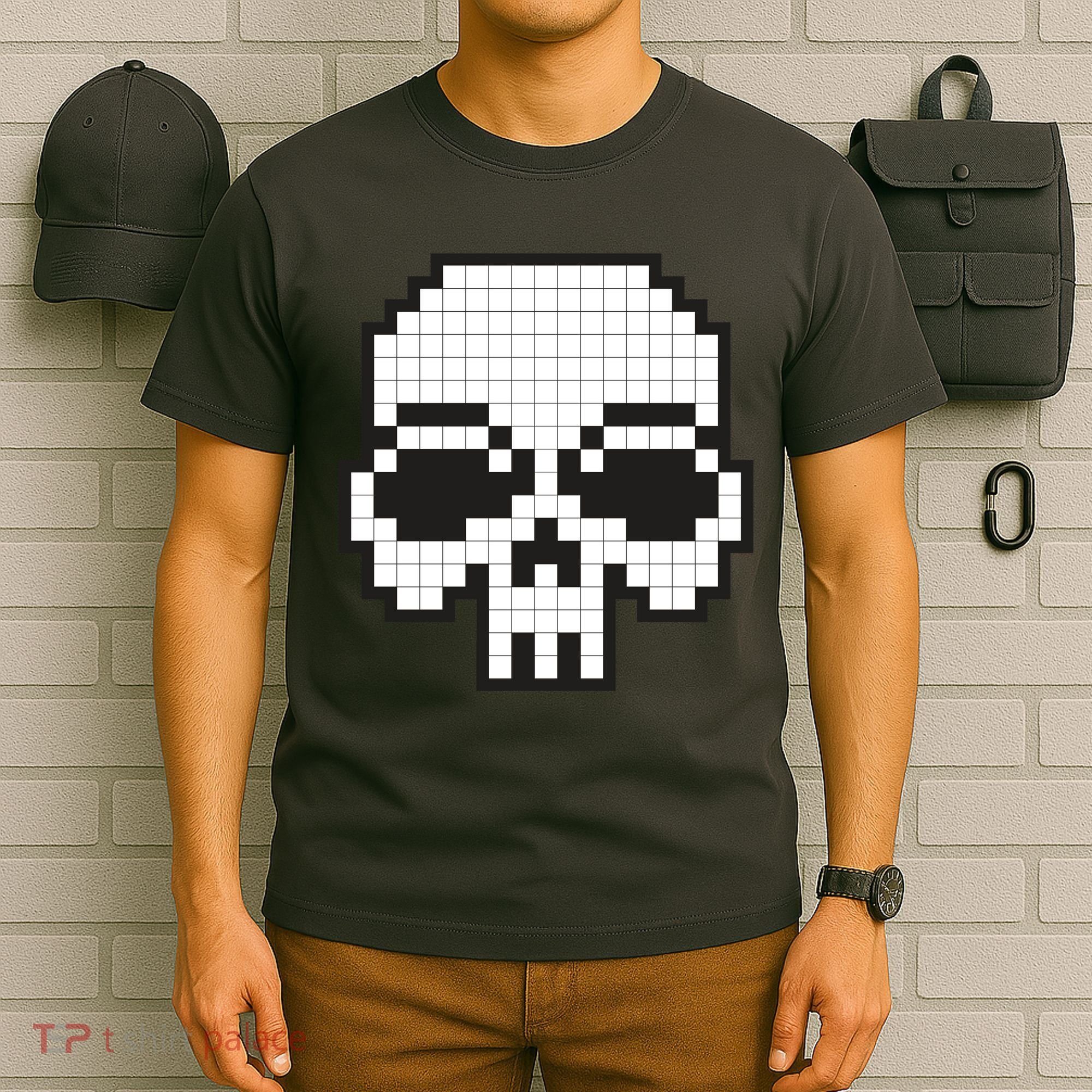 Pixel Video Game Death Skull T-Shirt